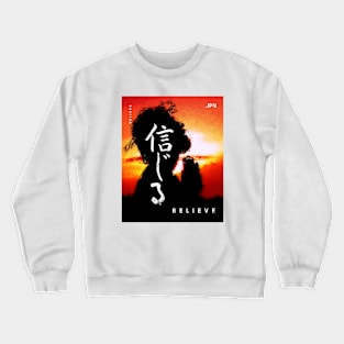 Japanese Digital Graphics Paint Art - Jesus Believe Crewneck Sweatshirt